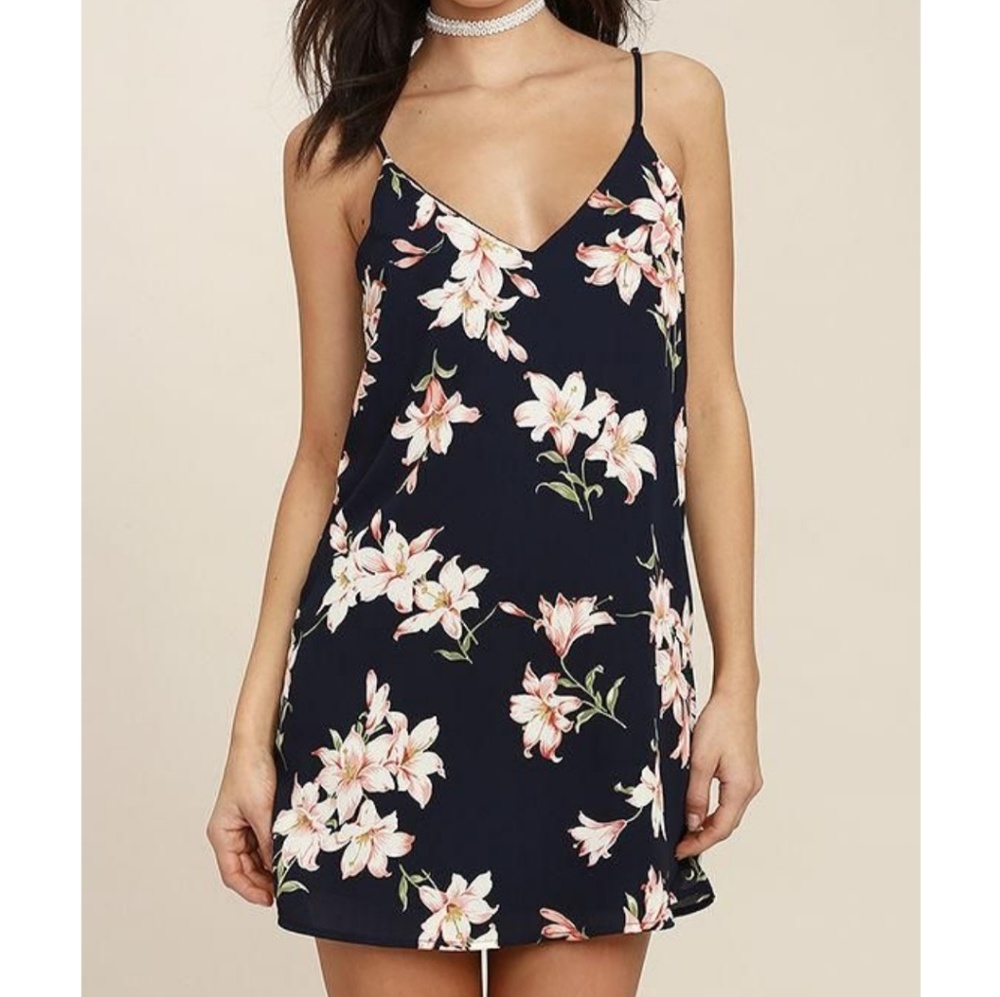 Sale - Lulu's Floral Slip Dress - Size Medium